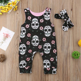 Baby Girl Skull Romper Set