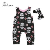 Baby Girl Skull Romper Set